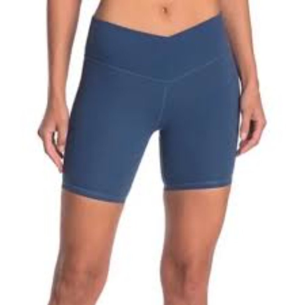 Weworewhat Splice Biker Short Teal Blue Green sz M EUC